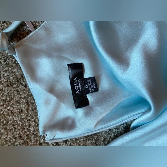 Light Blue Bridesmaid / Wedding Guest Silk Dress Only Worn Once - Picture 3 of 6